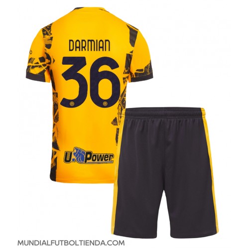 Camiseta Inter Milan Matteo Darmian #36 Tercera Equipación Replica 2024-25 para niños mangas cortas (+ Pantalones cortos)